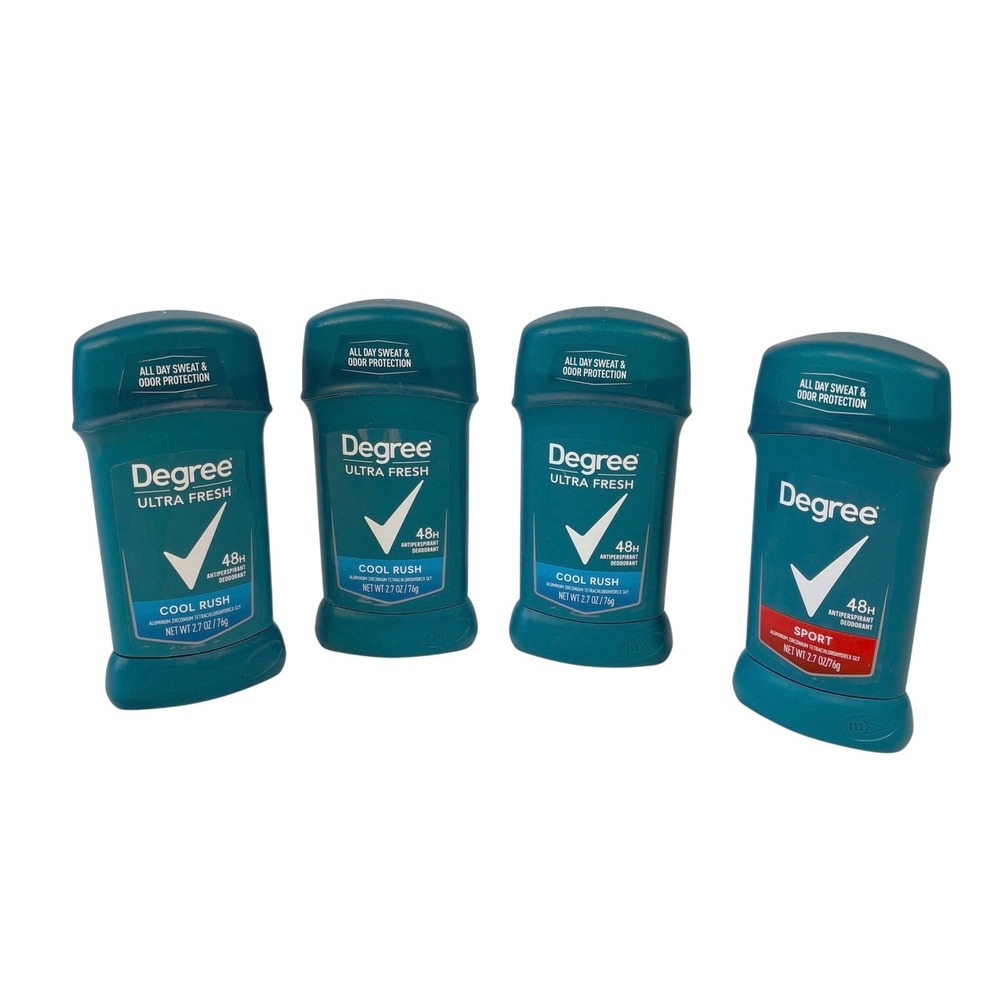 Degree Deodorant Men 4-Pack Sport Blue Cool Rush Sport 2.7oz 48H Antiperspirant